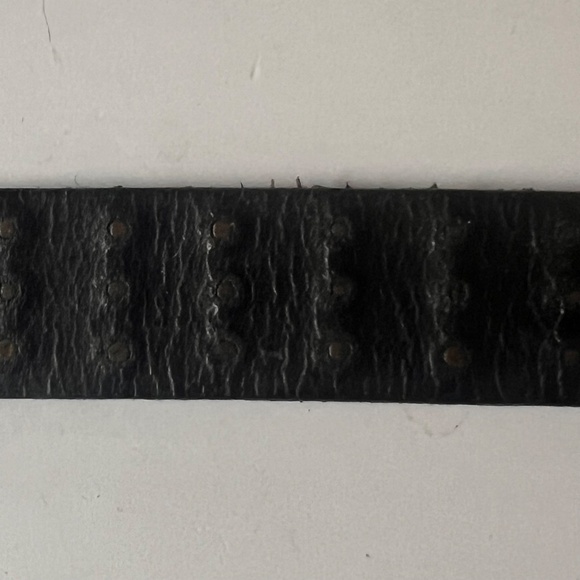 AllSaints Genuine Leather Belt Black Textured Studded Size Medium Made in Italy main image 6
